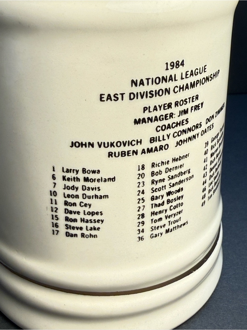 Vintage Chicago Cubs 1984 National League East Division Champions Ceramic Mug - Picture 8 of 12